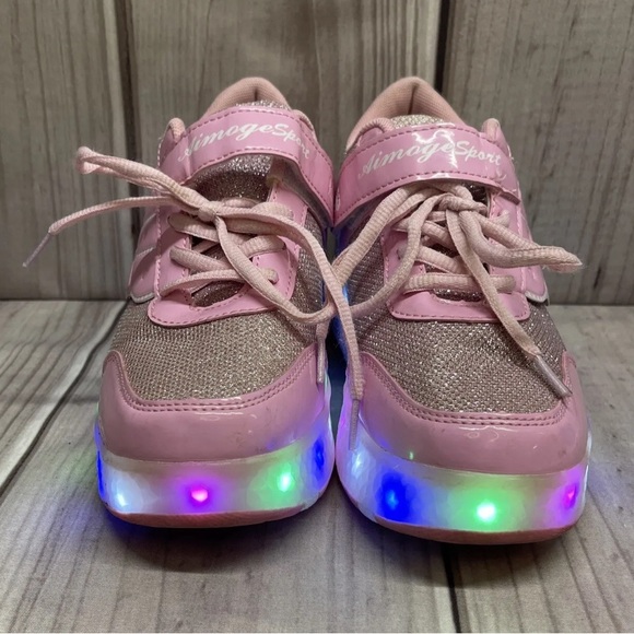 Aimoge Sport Size 36 US 4 Light Up Roller Skate Sneakers Shoes Sparkly Pink - Picture 4 of 8